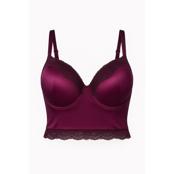 Victoria's Secret Other - Victoria's Secret Bombshell Adds-2-Cup Raspberry Cooler Satin Corset Bra Top 36D
